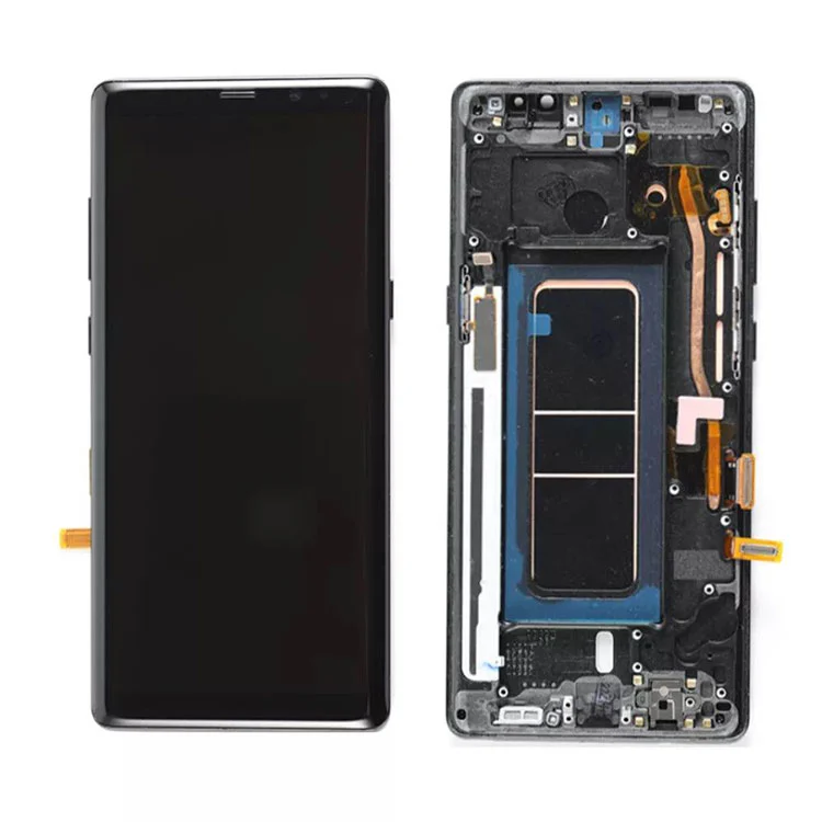 ل Samsung Galaxy Note 8 LCD OLED Display Screen Digitizer Association مع إطار